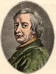 イギリスの詩人、ジョン・ドライデンの肖像（1631-1700）。