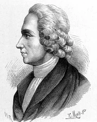 イギリスの化学者・神学者であるジョセフ・プリーストリー（1733-1804）の肖像画。"Album of Science; illustrious scholars; Great Discoveries "1896年に掲載。