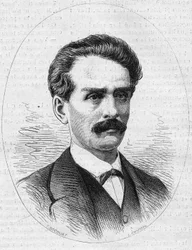 ジュール・ポンセ（1838-1873）の肖像、フランスの探検家、アンブロワーズ・ポンセの弟。1873年12月27日付「Le Monde Illustré」872号に掲載されたエングレーヴィング。