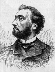 フランスの政治家、レオン・ガンベッタ（1838-1882）の肖像。6月5日付「Le Monde Illustré」634号に掲載された図版