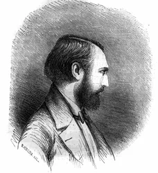 フランスの作曲家、ルイ・ラコンブ（Trouillon Lacombe, Trouillon-Lacombe）（1818-1884）の肖像。1852年のエングレーヴィング。