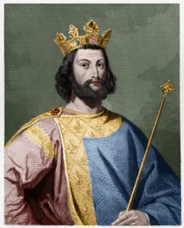 フランス王ルイ7世若王（1120-1180）の肖像 - ラヴァレ『フランス人の歴史』所収、版画、年記なし