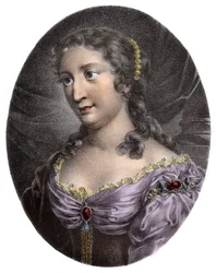 フランスの小説家、ラ・ファイエット夫人の肖像（エングレーヴィング） - Marie-Madeleine (Marie Madeleine) Pioche de La Vergne, Comtesse de Lafayette (Madame de la Fayette) (1634-1693).19世紀のエングレーヴィング。
