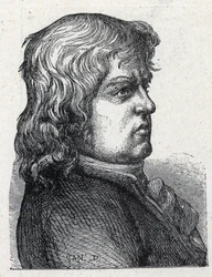 フランスの革命政治家、マルク・ギヨーム・アレクシス・ヴァディエ（1736 - 1828）の肖像。1889年のエングレーヴィング。個人蔵。