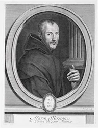 デュフロが彫刻したマリンメルセンヌの肖像画（1588〜1648年）