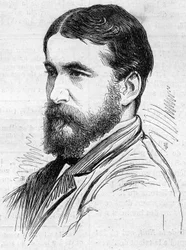太陽の突起を観測する方法を考案したイギリスの天文学者、ノーマン・ロッカイア（1836-1920）の肖像。9月26日付「Le Monde Illustré」911号に掲載された図版
