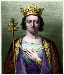 フランス王フィリップ5世（1294-1322）の肖像 - ラヴァレの『フランス史』に掲載、エングレーヴィング、sd.