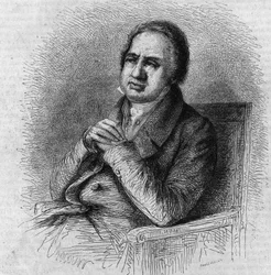 ピエール・シモン・バランシュ（1776 - 1847）の肖像。ボクールによるエングレーヴィング、"Le Magasin Picturesque "掲載