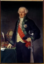 数学者、物理学者、天文学者であるラプラス侯爵、ピエール・シモン（1749-1827）の肖像。エコール・フランセーズの絵画。19世紀のパリ、天文台の博物館