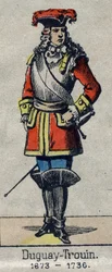 Rene Duguay Trouin (Duguay-Trouin) (Rene Trouin du Gue dit) (1673-1736) フランスの船乗りの肖像。19世紀末のエピナルの画像。