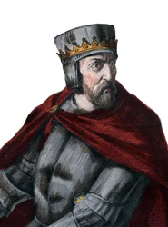 フランスの貴族であるレスター第5伯爵（1150-1218）のSimon IV de Montfortの肖像。