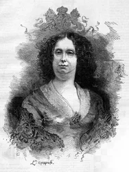オランダ女王、ソフィー・フレデリック・マチルデ・オブ・ヴュルテンベルク（1818-1877）の肖像。1877年6月16日付の "Le Monde Illustré "1053号に掲載された図版。