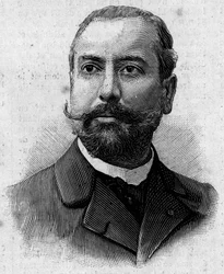 Victor Theophile Liotard (1858-1916), フランスの薬剤師、植民地探検家の肖像。1月29日付「航海日誌」に掲載された版画