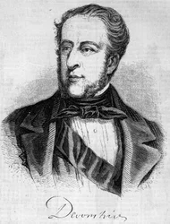 デヴォンシャー公爵ウィリアム・スペンサー・キャヴェンディッシュ（1790-1858）の肖像。1858年2月20日付「Le Monde Illustré」45号に掲載された版画。