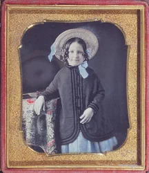 若い女の子の肖像、c.1845-50（色付きのダゲレオタイプ）