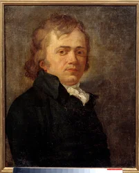 アンドレ・シェニエ（1762-1794）とされる人物の肖像。匿名のフランス絵画
