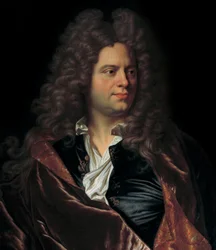 フランスの作家ジャン・ド・ラ・ブリュイエール（1645-1696）の肖像 17世紀のフランス派の絵画。シャンティ、コンデ美術館