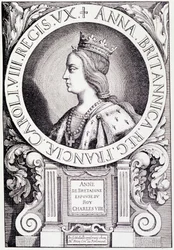フランス王妃アンヌ・ド・ブルターニュ（1477-1514）の肖像。ポール・ラクロワ著「ルイ12世とアンヌ・ドゥ・ブルターニュ」からの挿絵。ジョルジュ・フルトレル
