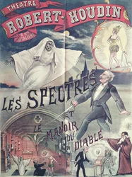パリのロバート=フーダン劇場での幽霊と悪魔の家の広告ポスター、c.1870