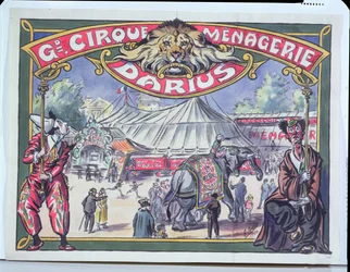 Grand Cirque Menagerieダリウスの広告ポスター、1924年（紙にトイレ）