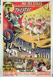 パラディラテン劇場のポスター、1880〜90年頃