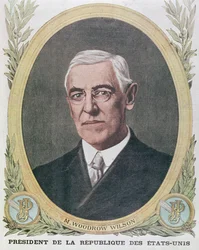 ウッドローウィルソン大統領（1856-1924）、ルプティジャーナル1917年のイラスト