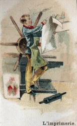 19世紀末の印刷工場。20世紀初頭のクロモリグラフィー