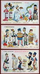 1910年頃、ロレーヌ地方の名物料理を描いた子供向けの宣伝カードと教育カード