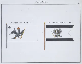 プロイセンの旗、1819年頃のフランスの旗の本