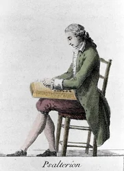 プサルテリオン奏者。18世紀末に描かれたもの。