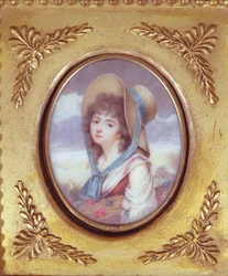 ケシとヤグルマギクと小麦の束を運ぶパルチェリードヴァランス、c。 1783（トイレ）