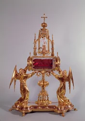 聖アルデゴンデのベールの聖遺物箱（ゴールド）