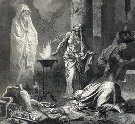 エンドルの魔女（またはエンドルの女霊媒師）の表現。彼女はサムエル記上巻（聖書）に言及されるカナン人の村に属し、イスラエルの王サウルの求めにより、護符を用いて最近亡くなった預言者サムエルの霊を呼び出す