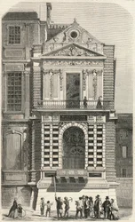 19世紀、ルーヴル美術館の「シャルル9世」と呼ばれる窓の修復 - エドモンド・テクシエ1852年の「Tableau-de-Paris」に掲載されたエングレーヴィング。