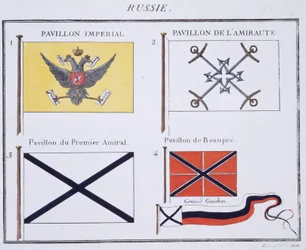 ロシアの旗、1819年頃のフランスの旗の本