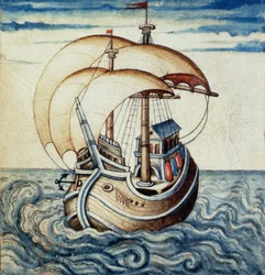 SMM2 p.8 Jan van der Noot（c.1539-95）によるTheater des Vices et Vertusの帆船