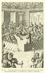 1614年10月2日、グランドシャンブルで開催されたルイ13世の過半数を宣言する議会の議席