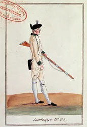 1780年頃、サントンジュ第85連隊の兵士