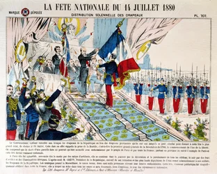 ジュールグレビー大統領（1807-91）によるロンシャンでの厳粛な旗の配布、1880年7月14日、1880年