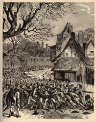 サッカーの祖先であるスールゲーム - (フランス) - Le jeu de la soule en Basse Normandy (Ancetre presume du football et du rugby) - "PATRIQUE DE LA FRANCE IN 6 VOLUES BY LUCIEN HUARD" の刻印 - 19世紀末