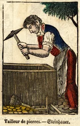 石の仕立て屋、商売に関するシリーズ、19世紀のエピナルのイメージ。