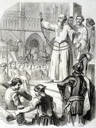 Supplice des Templars (1314) - L.-P.の "Histoire de France "にて。アンケティル