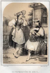 スイスの衣装-ベルンのアイベックス-モラン・ミッシェル著「叔父の思い出と航海の記録」に掲載された彫刻-19世紀末