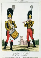 スイス衛兵、タンブールとファイフ奏者、1790年頃