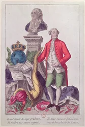 ジャックネッカーの呼び声（1732-1804）1789年7月16日（カラー彫刻）