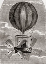 アルバンとヴァレットが1785年にフランス・パリ近郊のジャヴェールで製作したアルトワ伯爵の熱気球（1870年頃出版の『科学の傑作』より）。