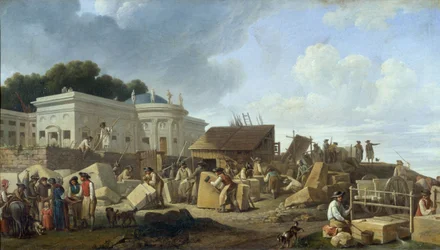 1786年、ホテル・ド・サルムの建設（油彩・キャンバス）