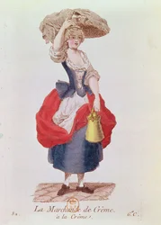 クリーム売り（カラー彫刻）