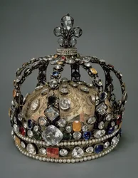 ルイ15世の王冠、1722年（金メッキ銀、交換用の石と真珠）