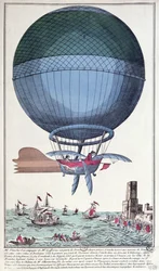 ジャンピエールフランソワブランチャード（1753-1809）とジョンジェフリーズ（1744-1819）、1785年の航空による最初の水路横断